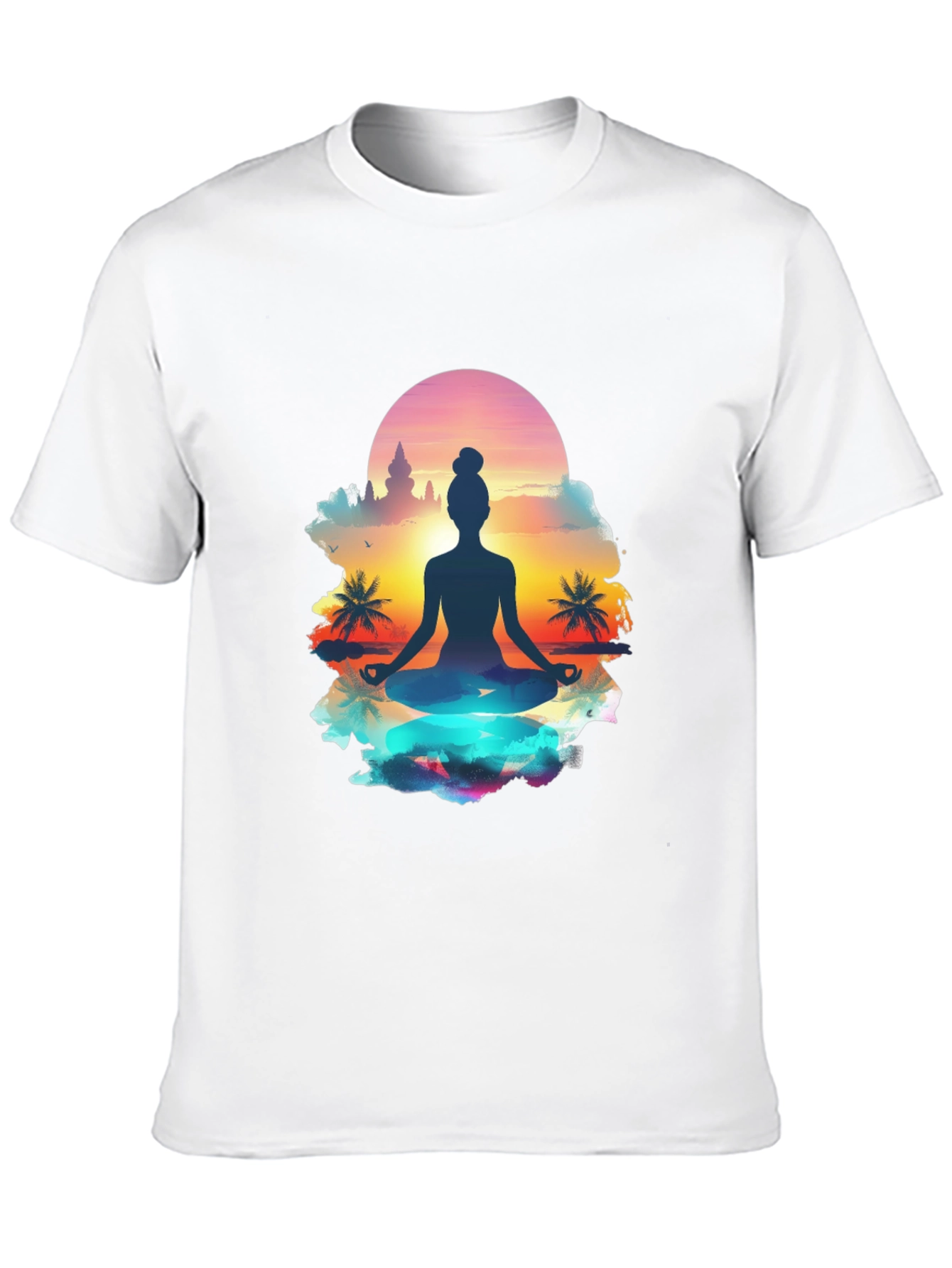 Yoga Meditation T-Shirt - Sunrise Silhouette Tee