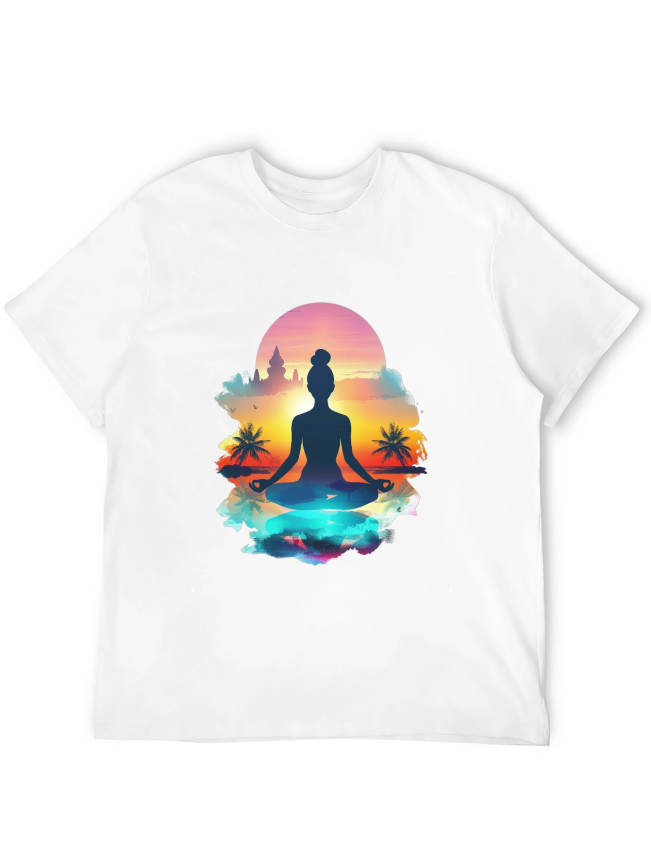 Yoga Meditation T-Shirt - Sunrise Silhouette Tee