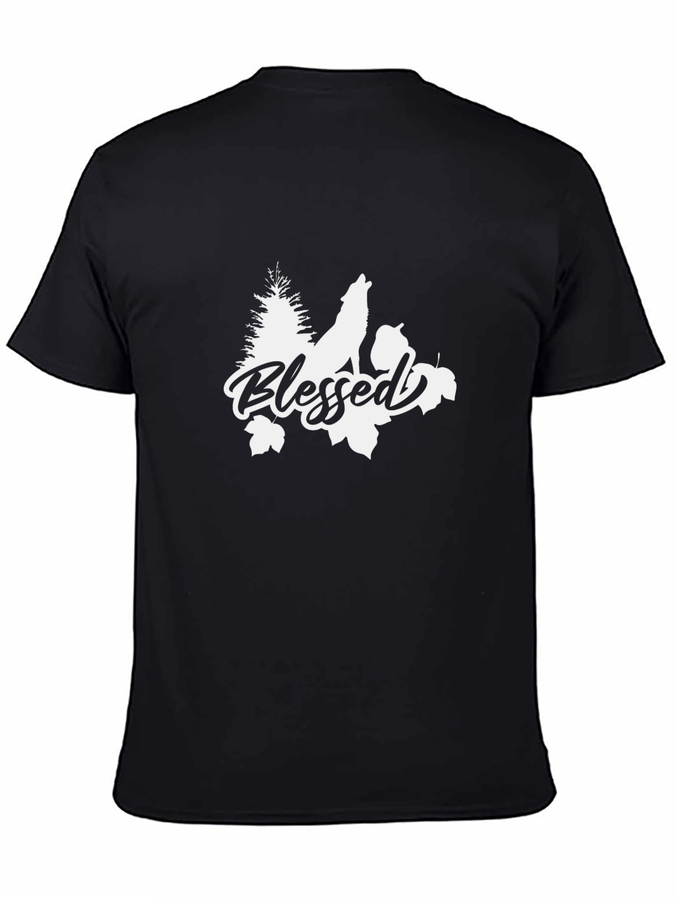 Blessed Wolf Graphic Tee - Stylish Nature Design T-Shirt