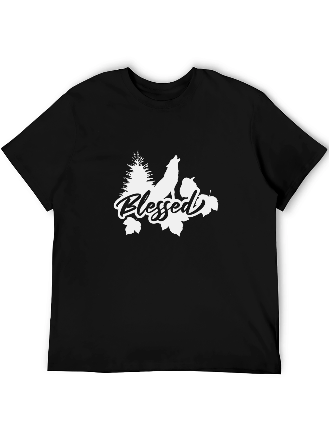 Blessed Wolf Graphic Tee - Stylish Nature Design T-Shirt