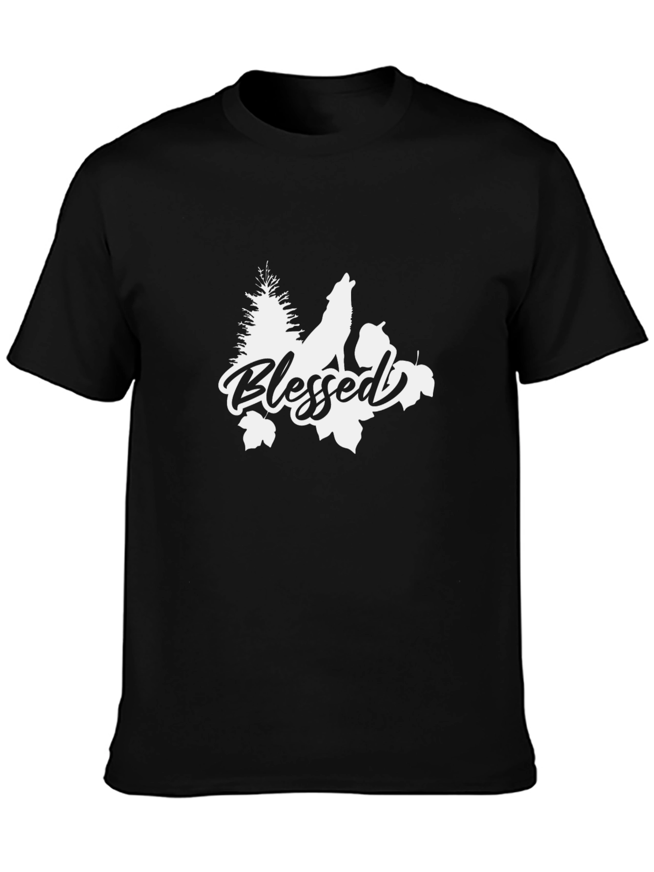 Blessed Wolf Graphic Tee - Stylish Nature Design T-Shirt