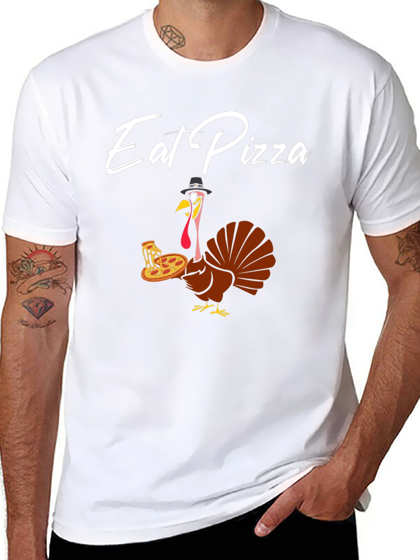 Eat Pizza Turkey T-Shirt - Thanksgiving Fun