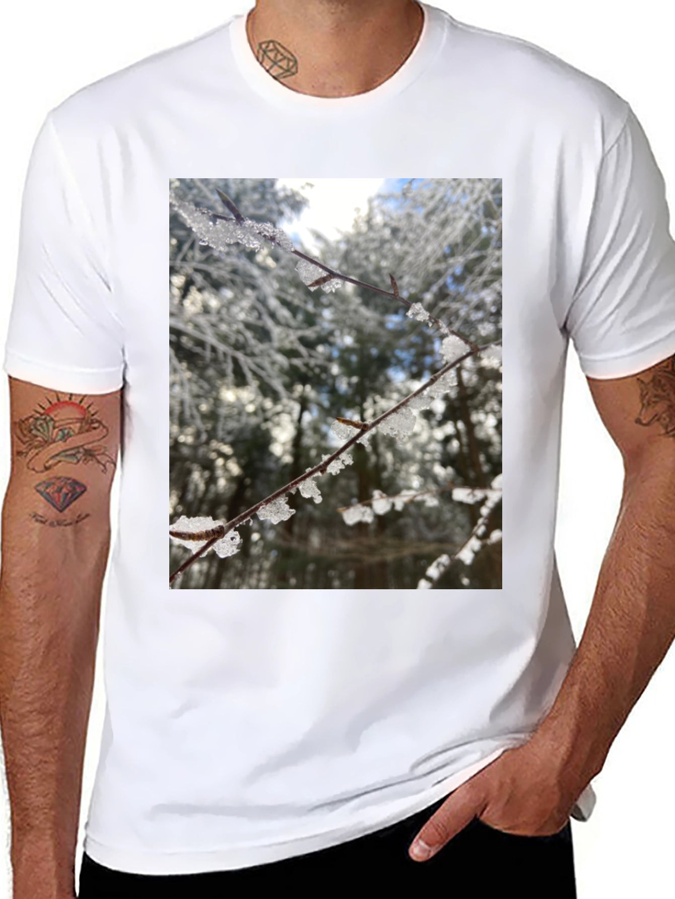 Winter Branch Graphic Tee - Nature Inspired Design