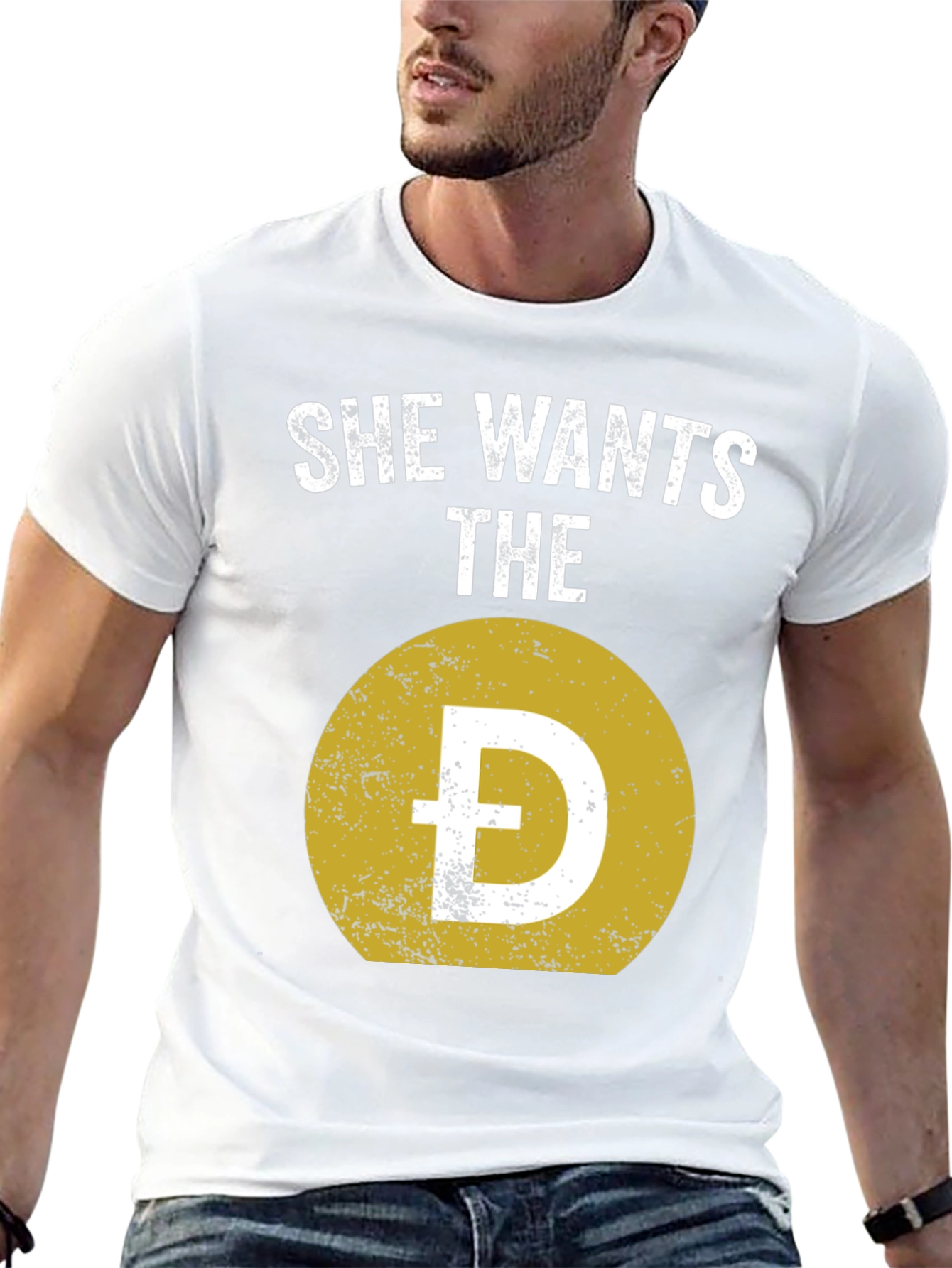 She Wants The D Dogecoin Crypto Meme Black T-Shirt