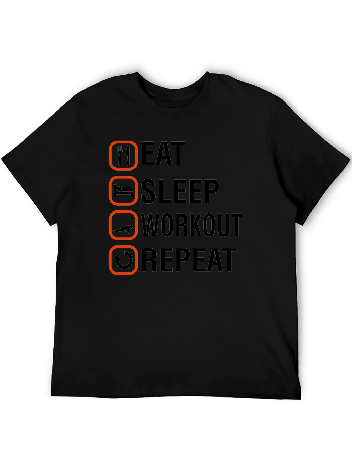 Eat Sleep Workout Repeat Graphic Tee