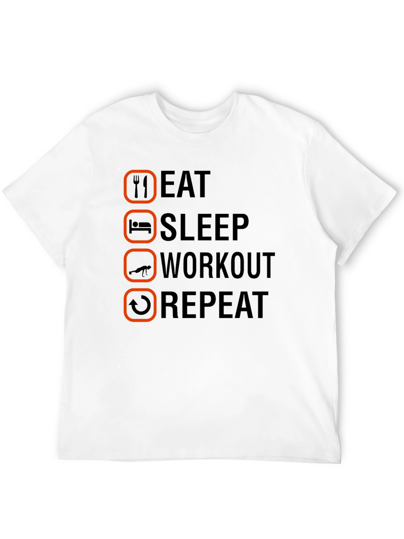 Eat Sleep Workout Repeat Graphic Tee
