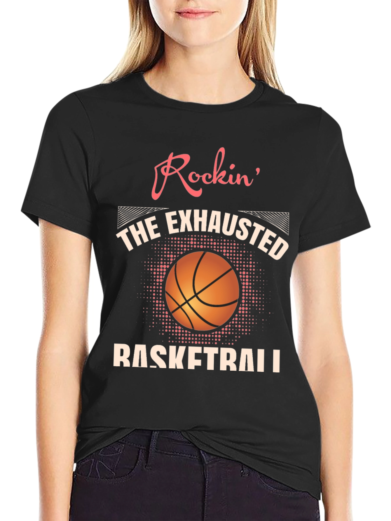 Rockin Exhausted Basketball Graphic Tee