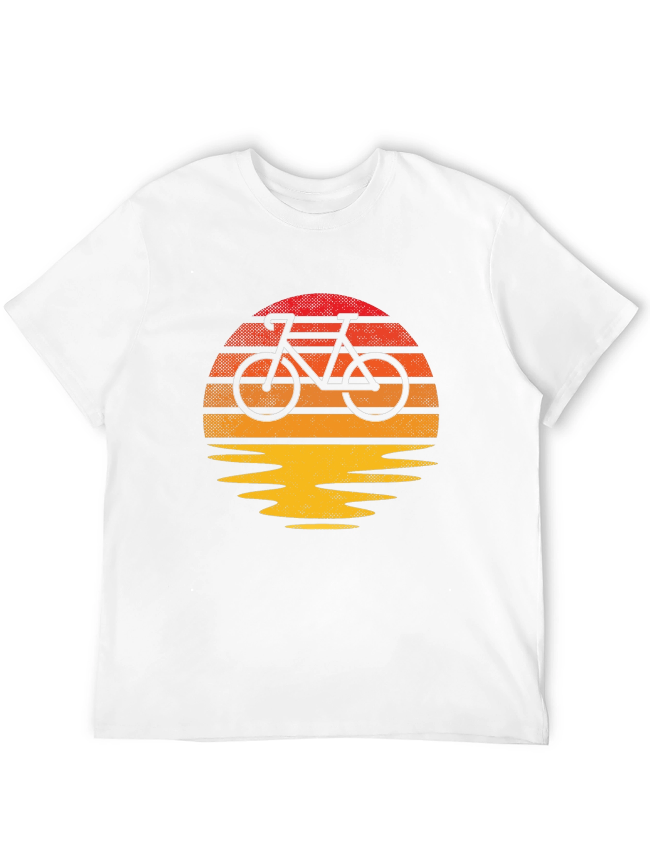 Retro Sunset Bicycle Graphic T-Shirt - Black