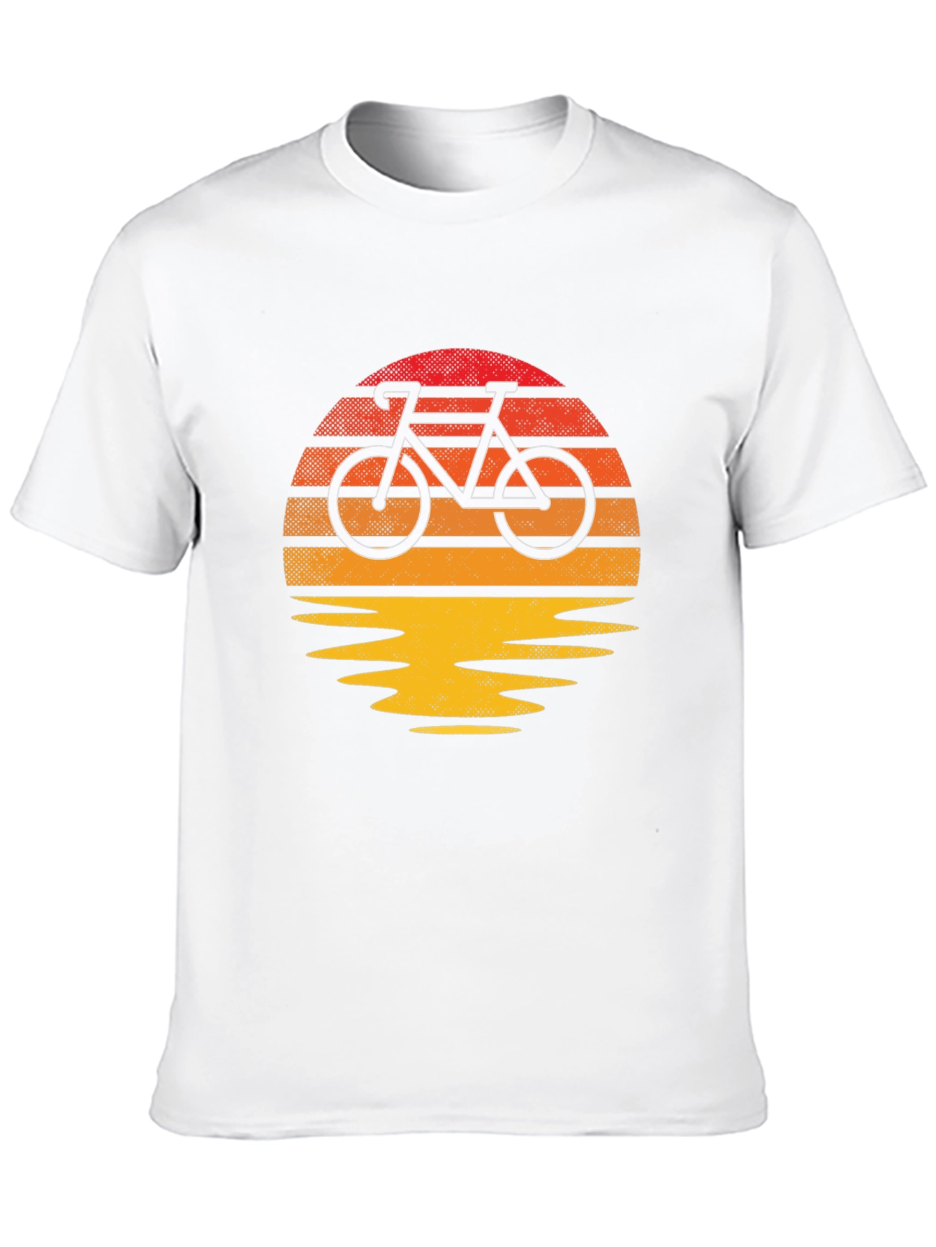 Retro Sunset Bicycle Graphic T-Shirt - Black