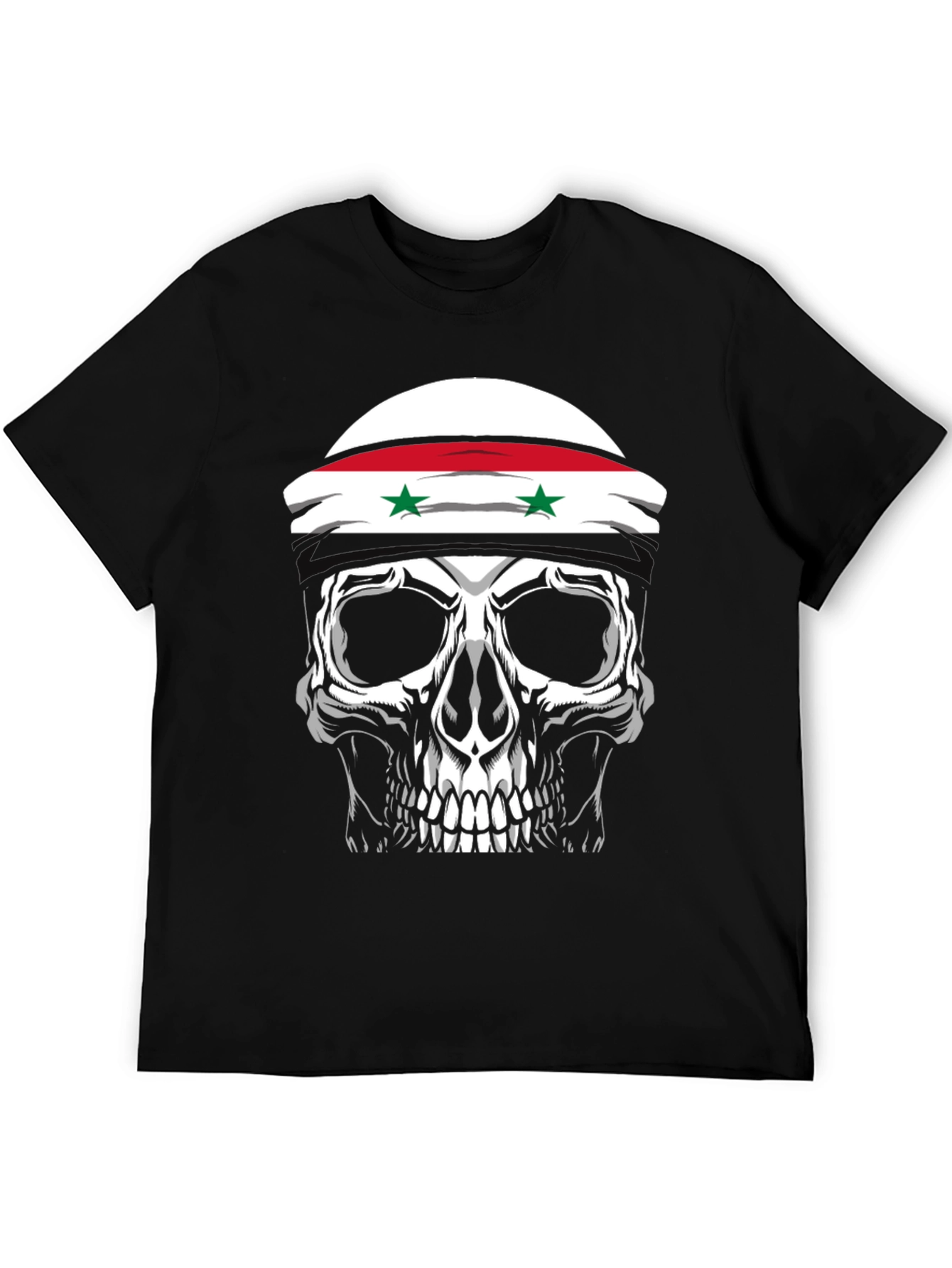 Skull Syria Flag T-Shirt - Graphic Tee