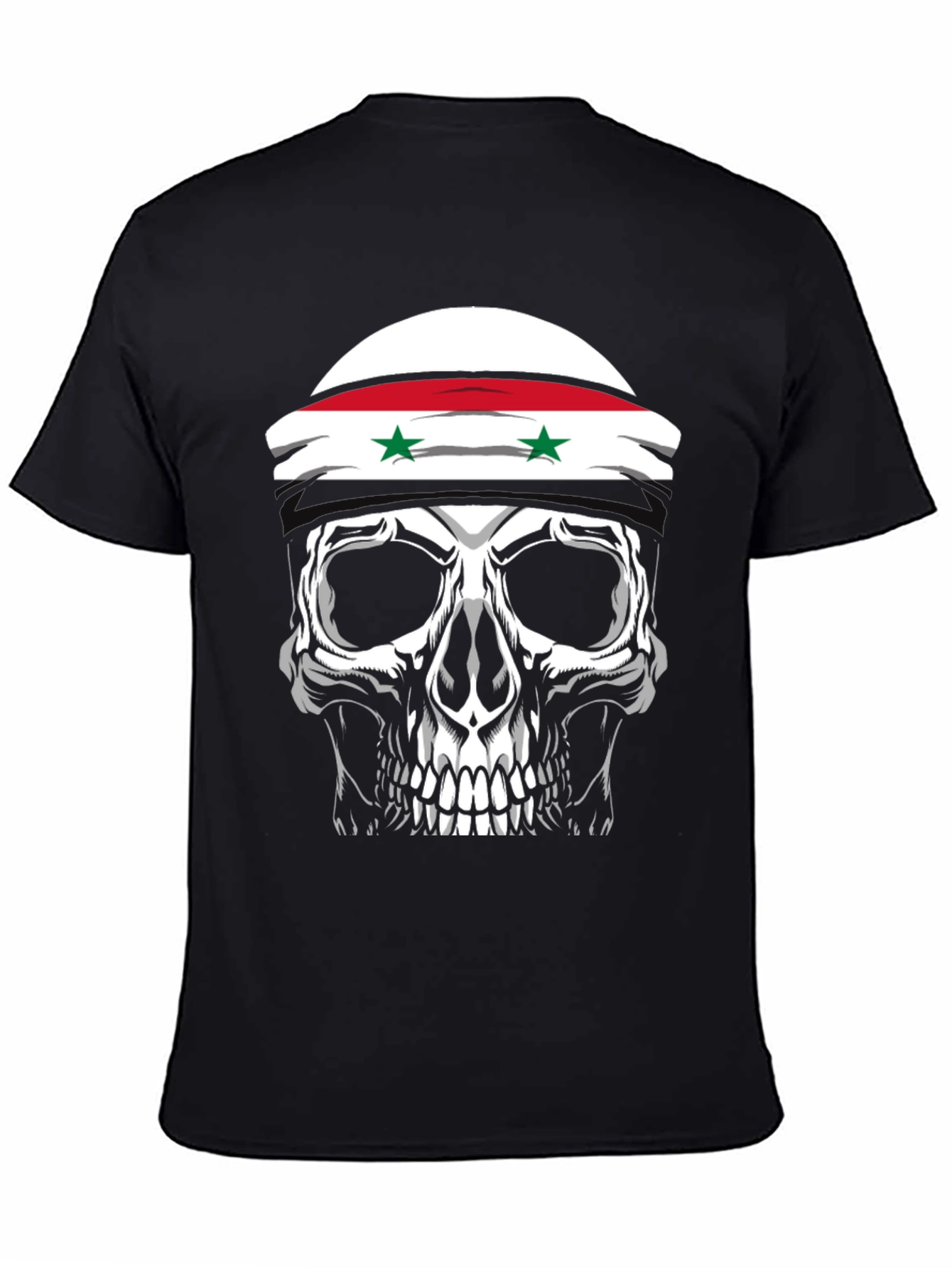 Skull Syria Flag T-Shirt - Graphic Tee