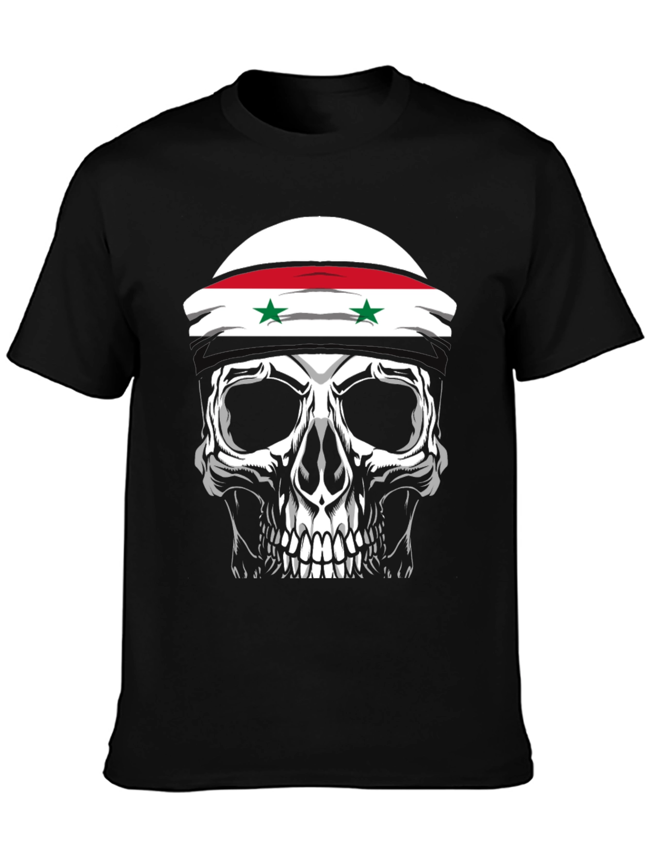 Skull Syria Flag T-Shirt - Graphic Tee