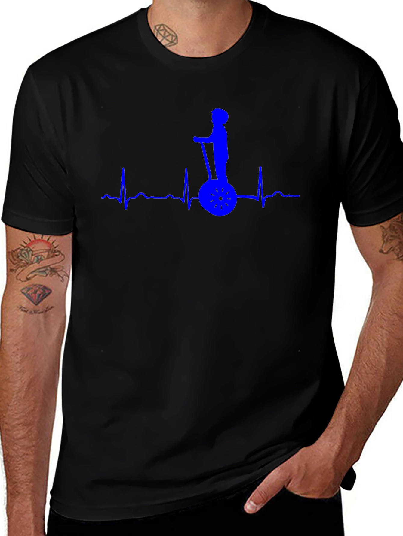 Unicycle Pulse T-Shirt - Black Cotton