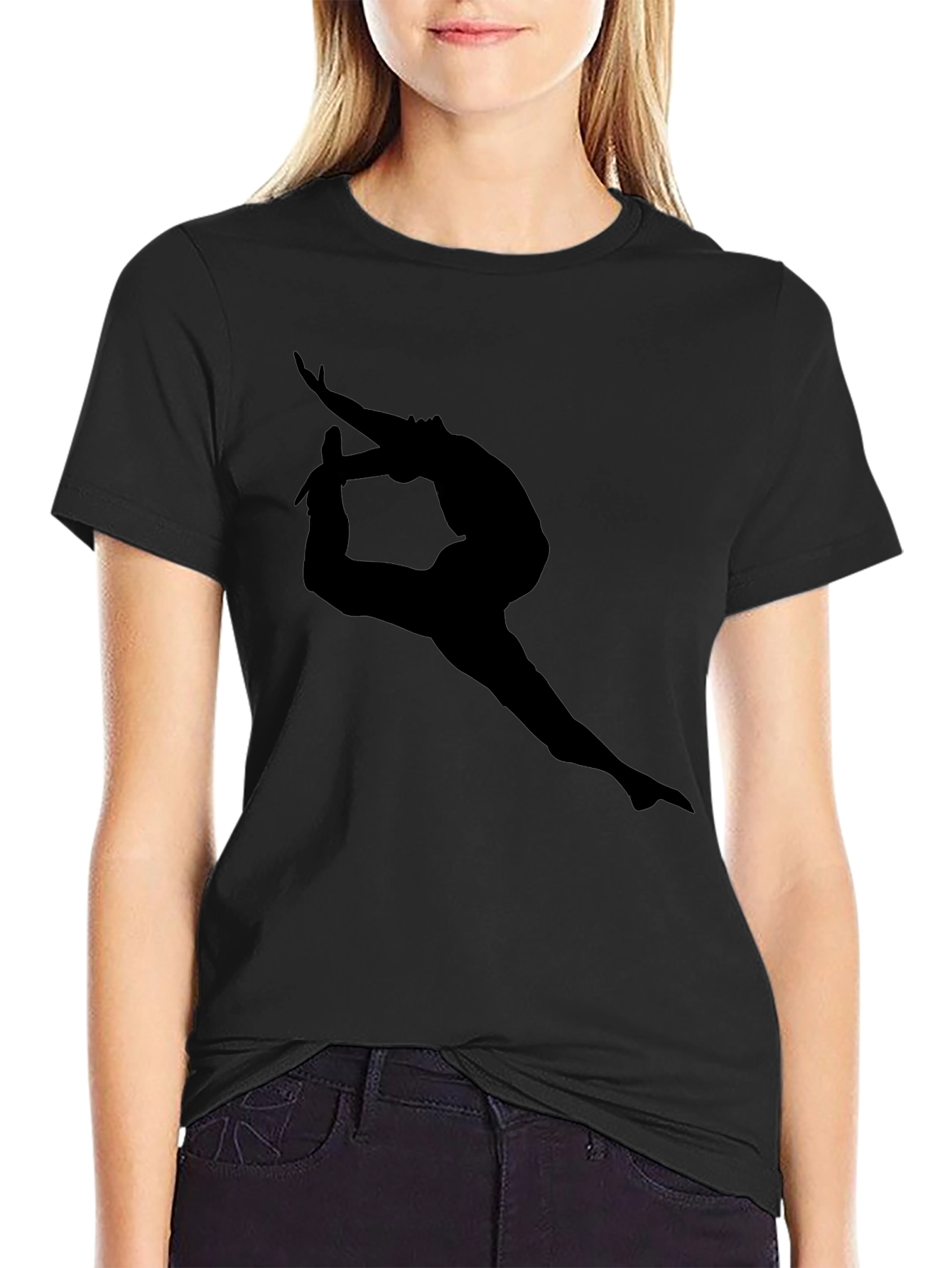 Yoga Silhouette Black T-Shirt