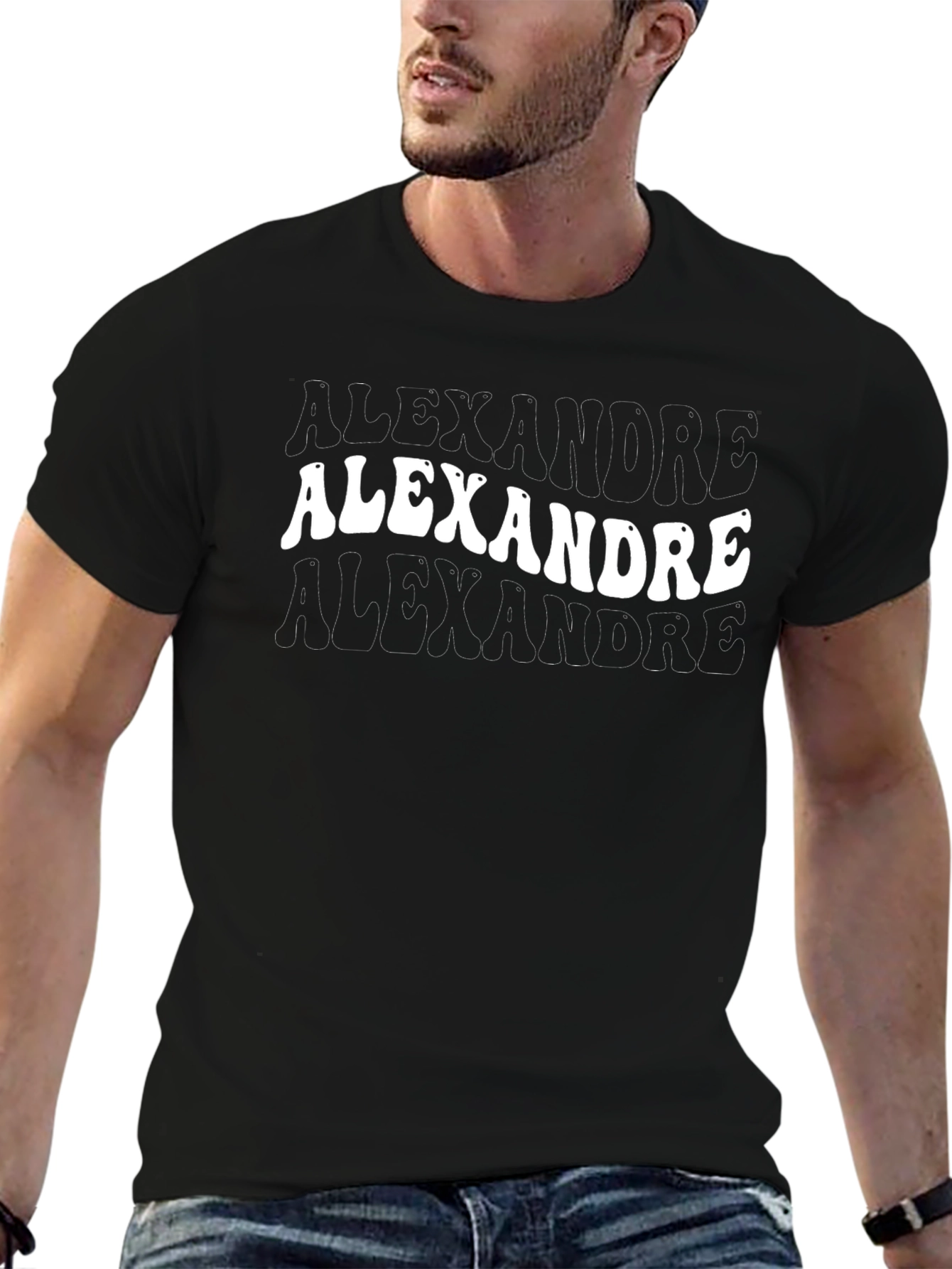 Alexandre Graphic Tee - Black Cotton Casual Shirt