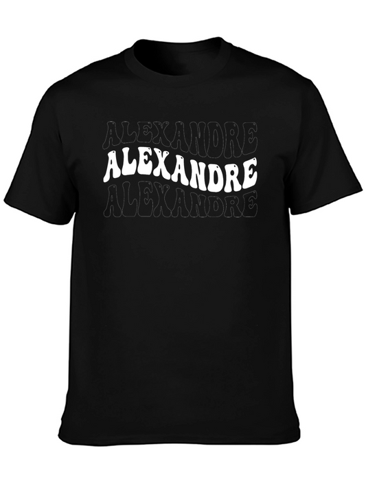 Alexandre Graphic Tee - Black Cotton Casual Shirt