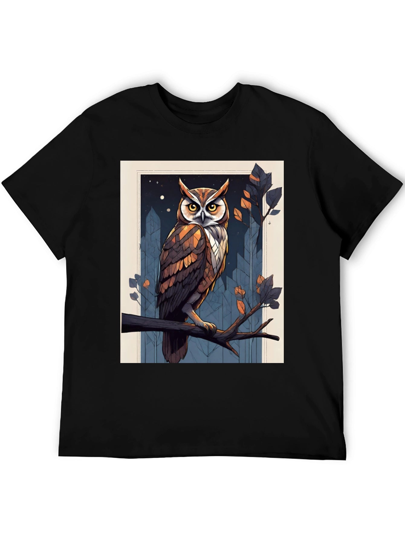 Owl Graphic Print T-Shirt - Mens Fashion Tee