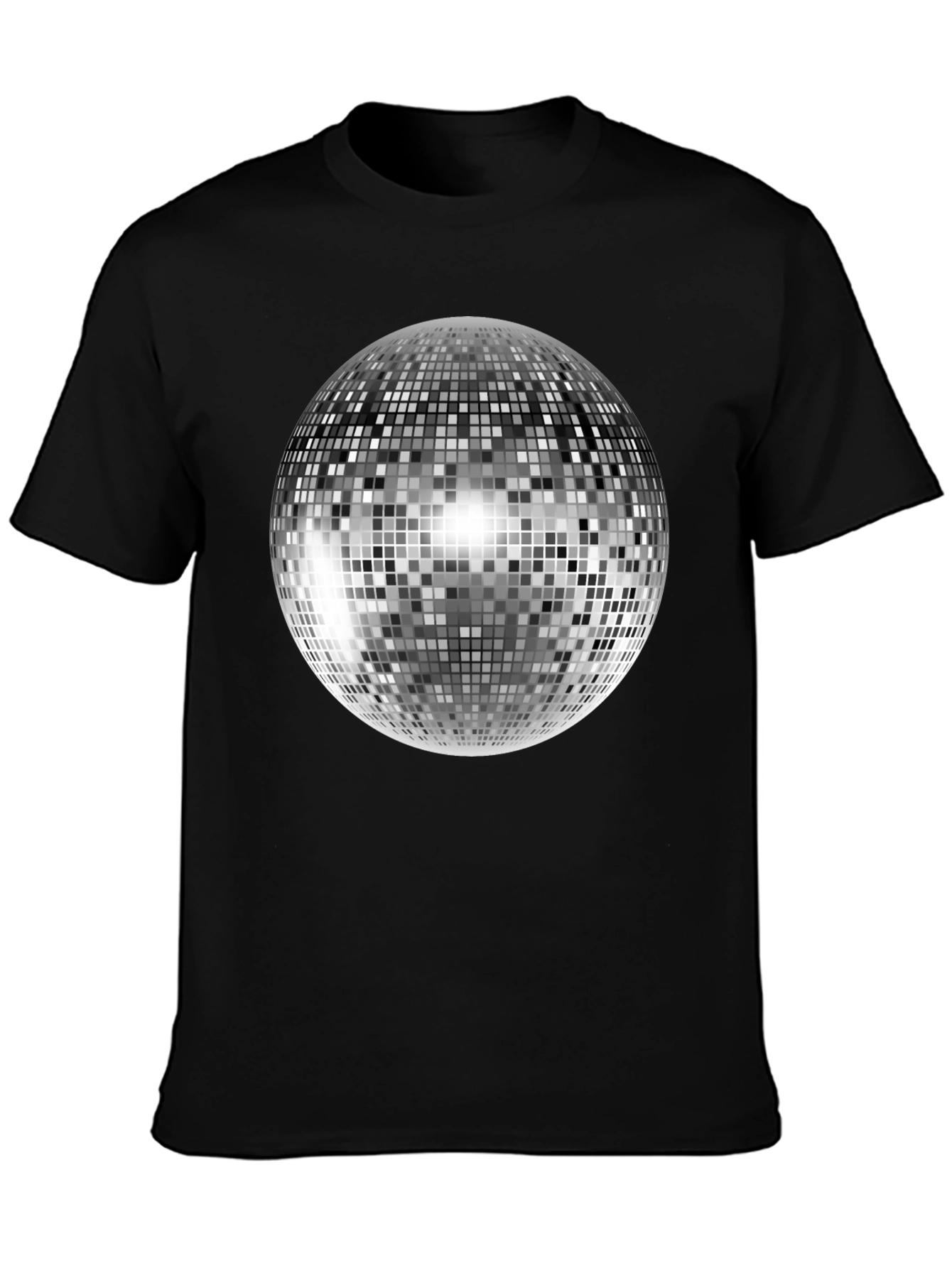 Disco Ball T-Shirt - Black Cotton Tee