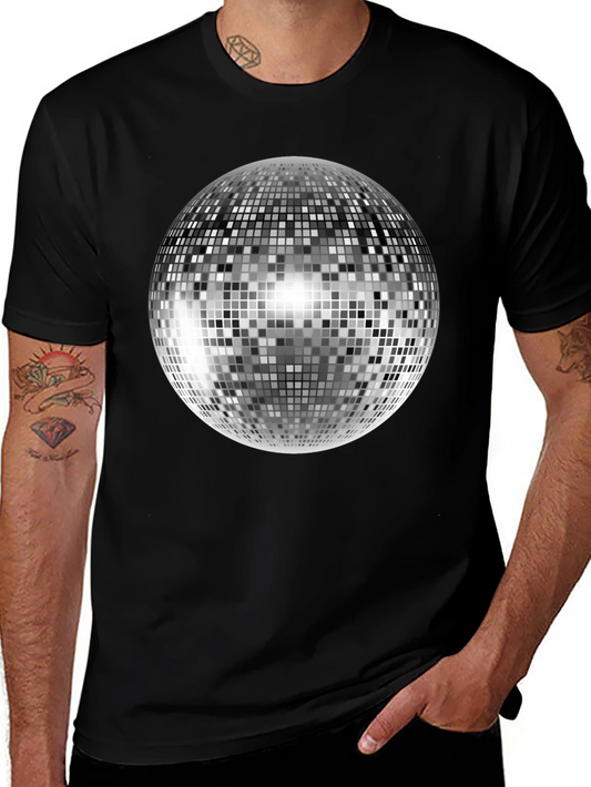 Disco Ball T-Shirt - Black Cotton Tee