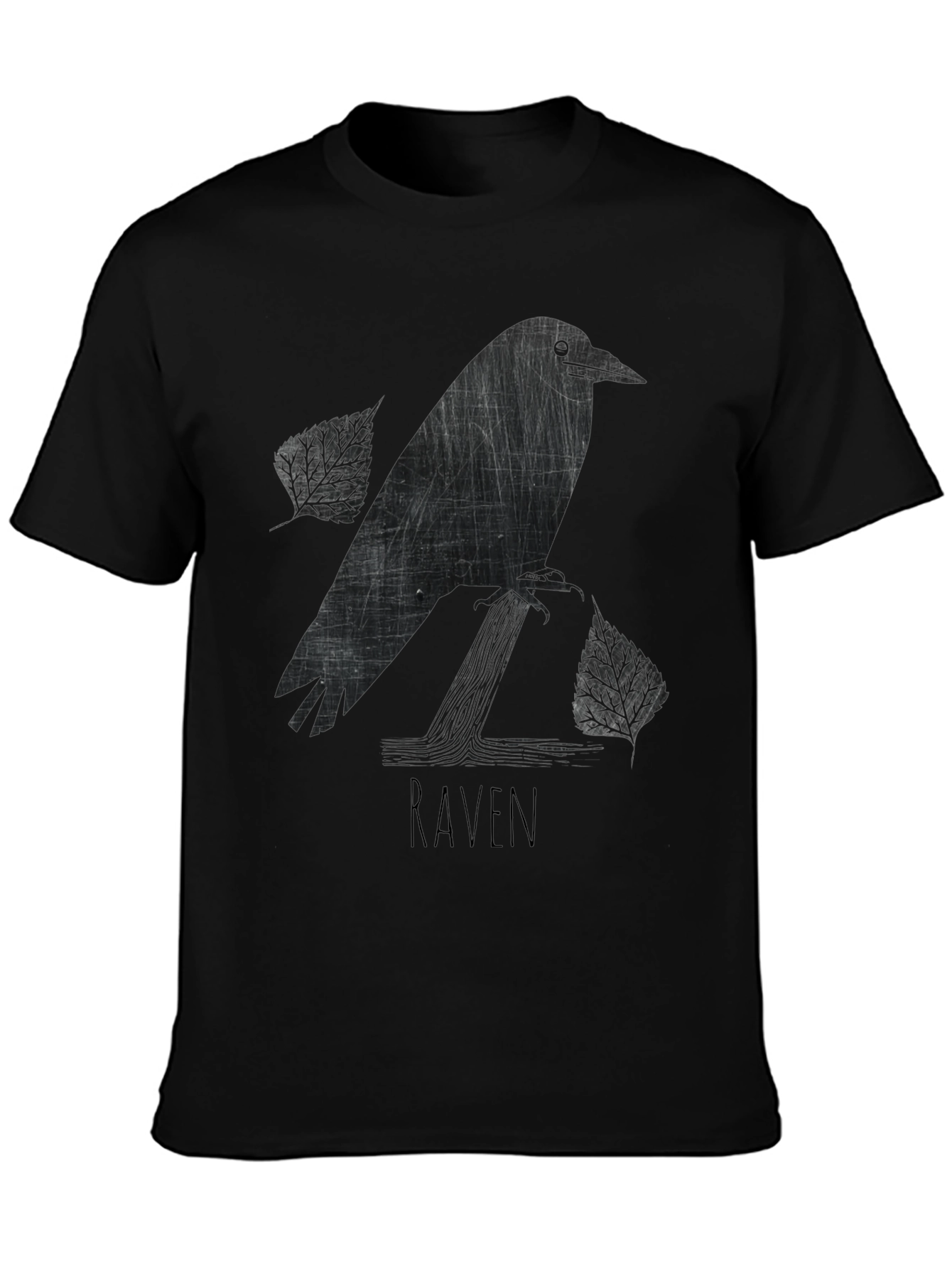 Raven Graphic Tee - Stylish Black Cotton Shirt