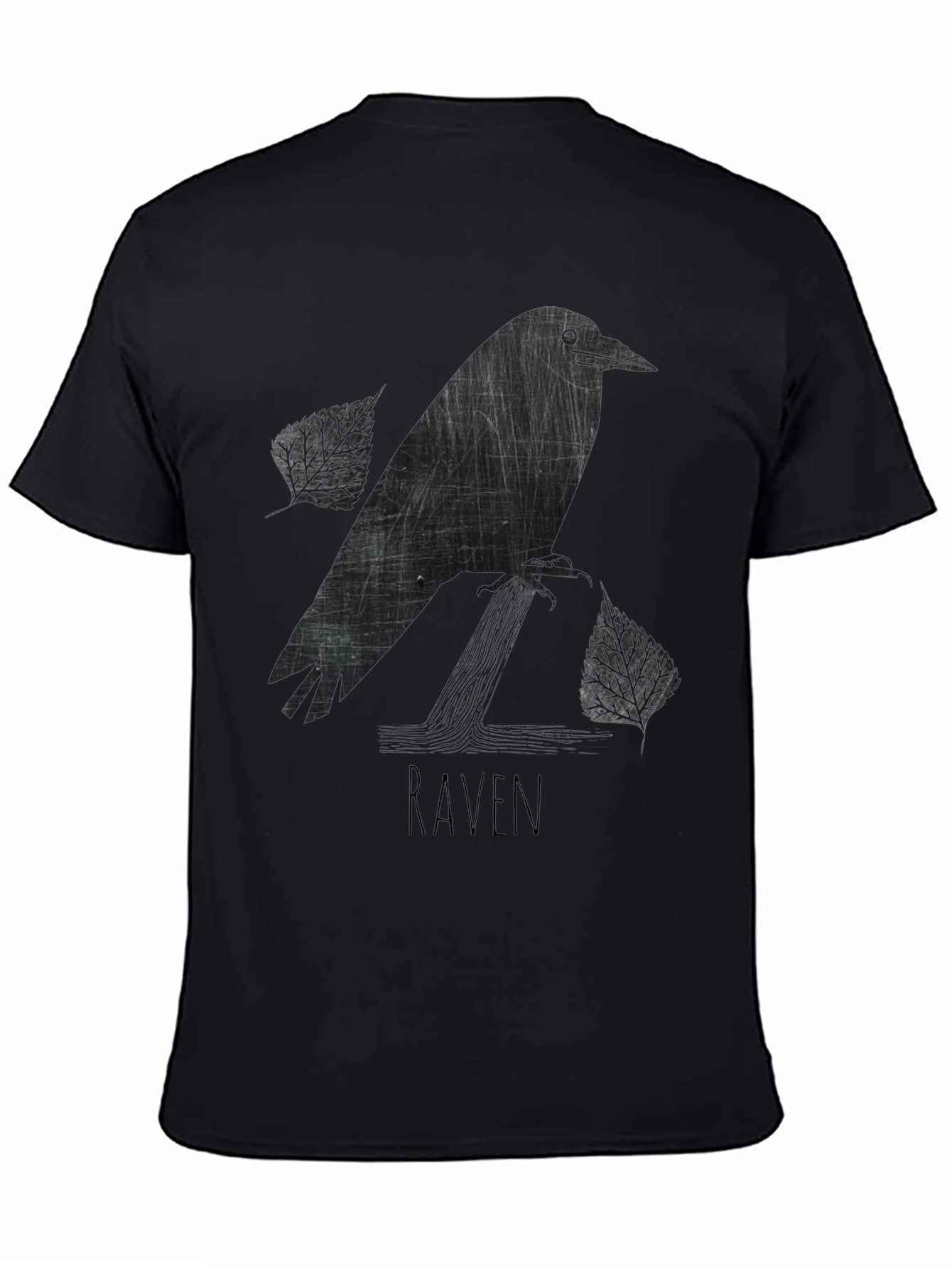 Raven Graphic Tee - Stylish Black Cotton Shirt