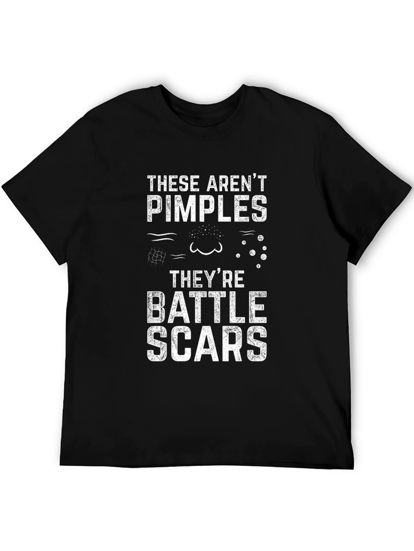 Funny Battle Scars T-Shirt - Mens Black Tee