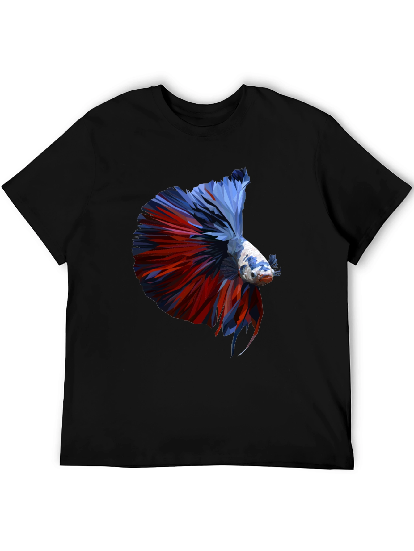 Geometric Betta Fish Graphic Print T-Shirt