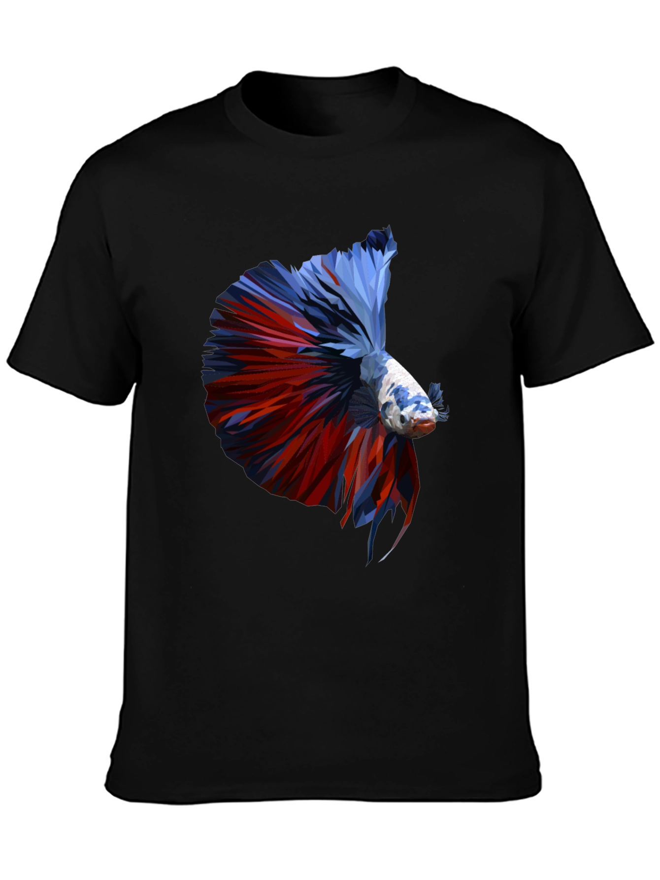 Geometric Betta Fish Graphic Print T-Shirt
