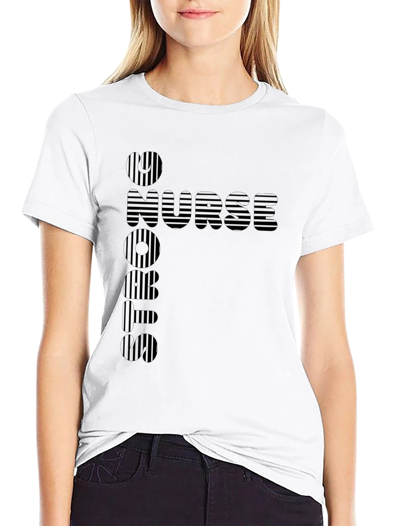 RN Nurse Striped Graphic Tee