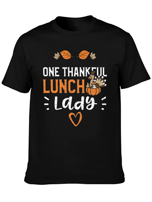 One Thankful Lunch Lady Thanksgiving T-Shirt