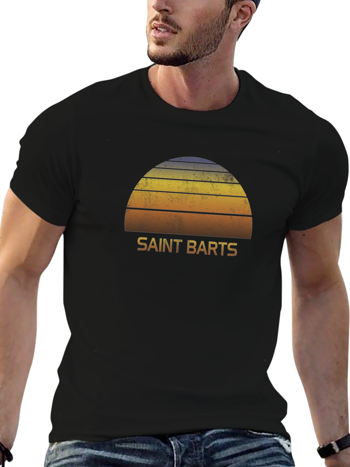 Saint Barts Retro Sunset Graphic Tee