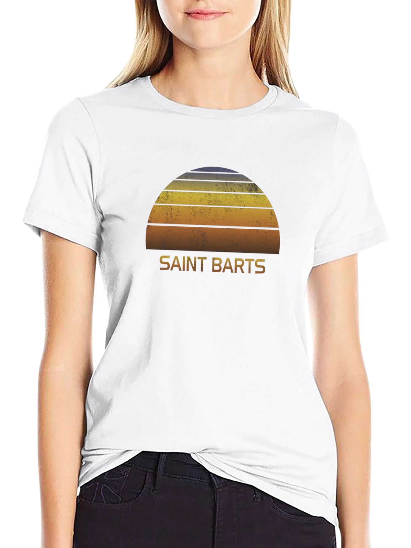 Saint Barts Retro Sunset Graphic Tee