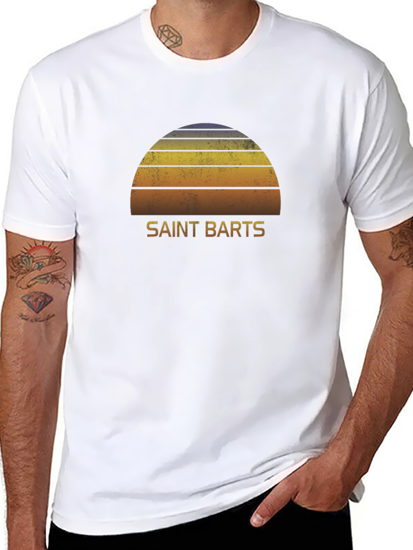 Saint Barts Retro Sunset Graphic Tee