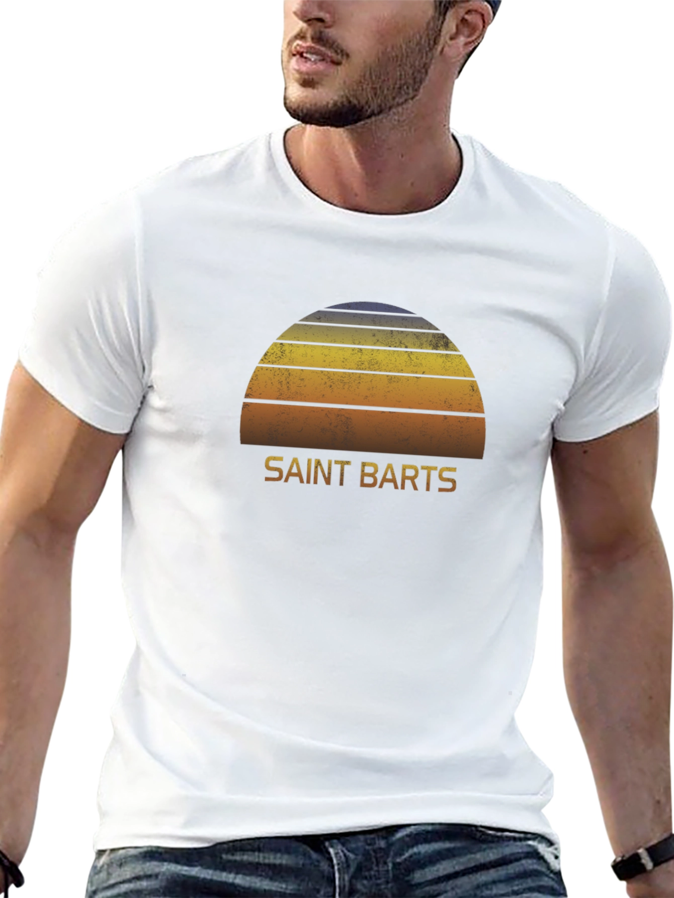 Saint Barts Retro Sunset Graphic Tee