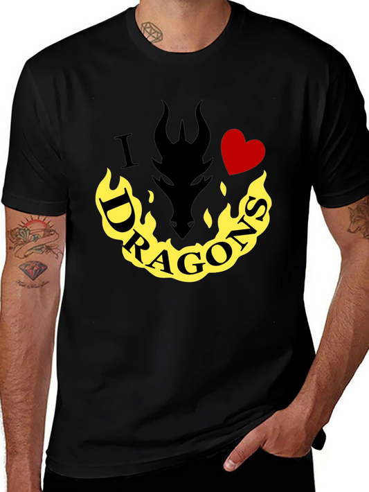 I Heart Dragons T-Shirt - Mens Black Tee
