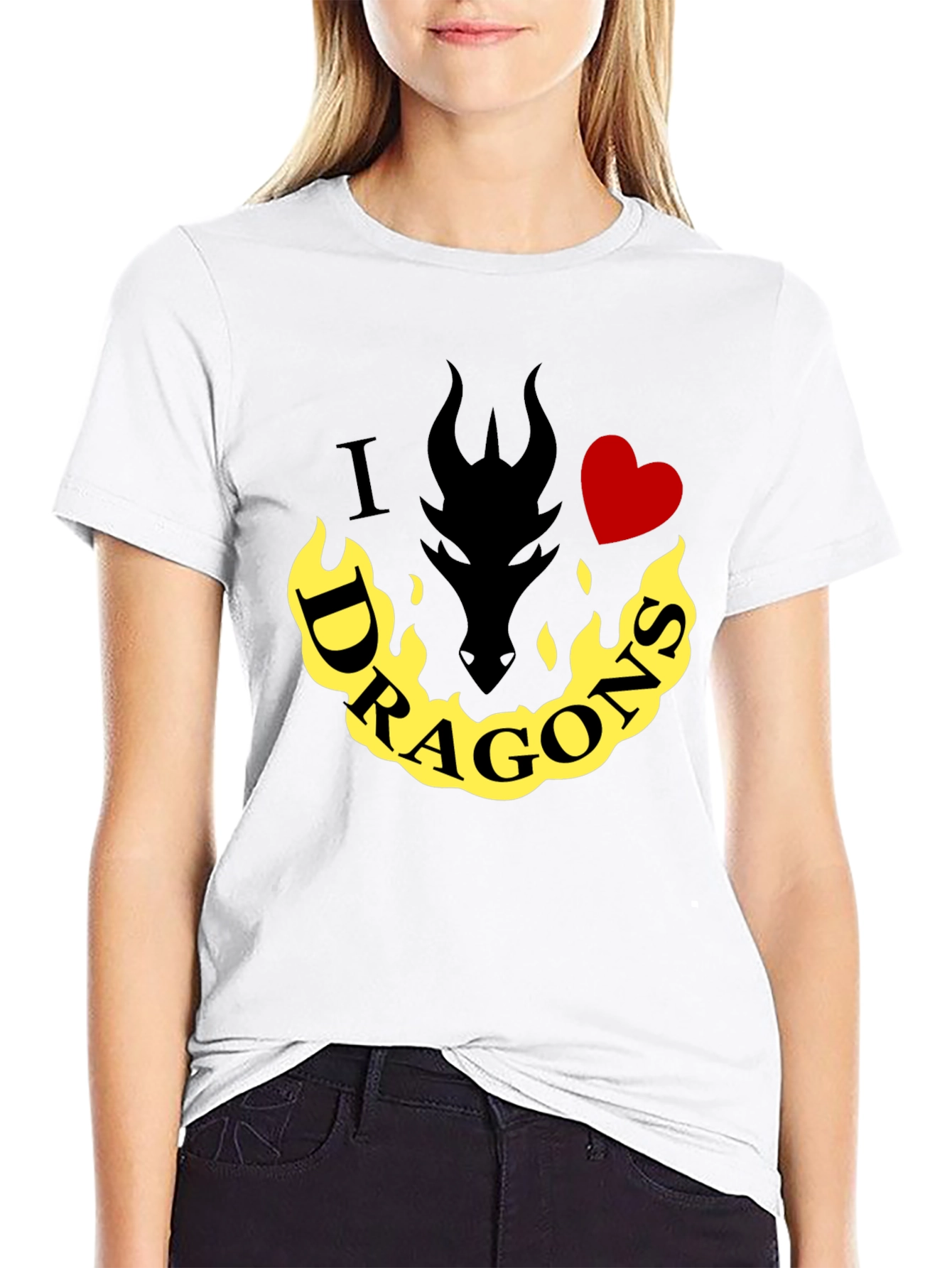 I Heart Dragons T-Shirt - Mens Black Tee