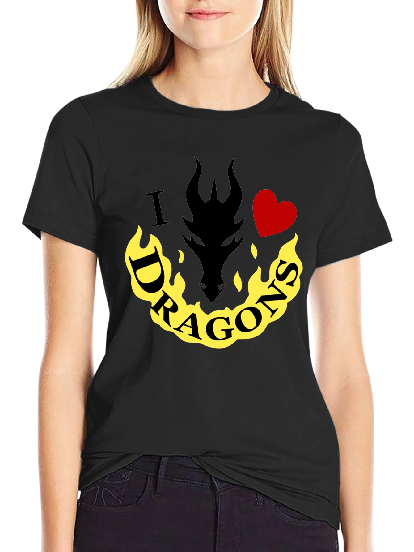 I Heart Dragons T-Shirt - Mens Black Tee