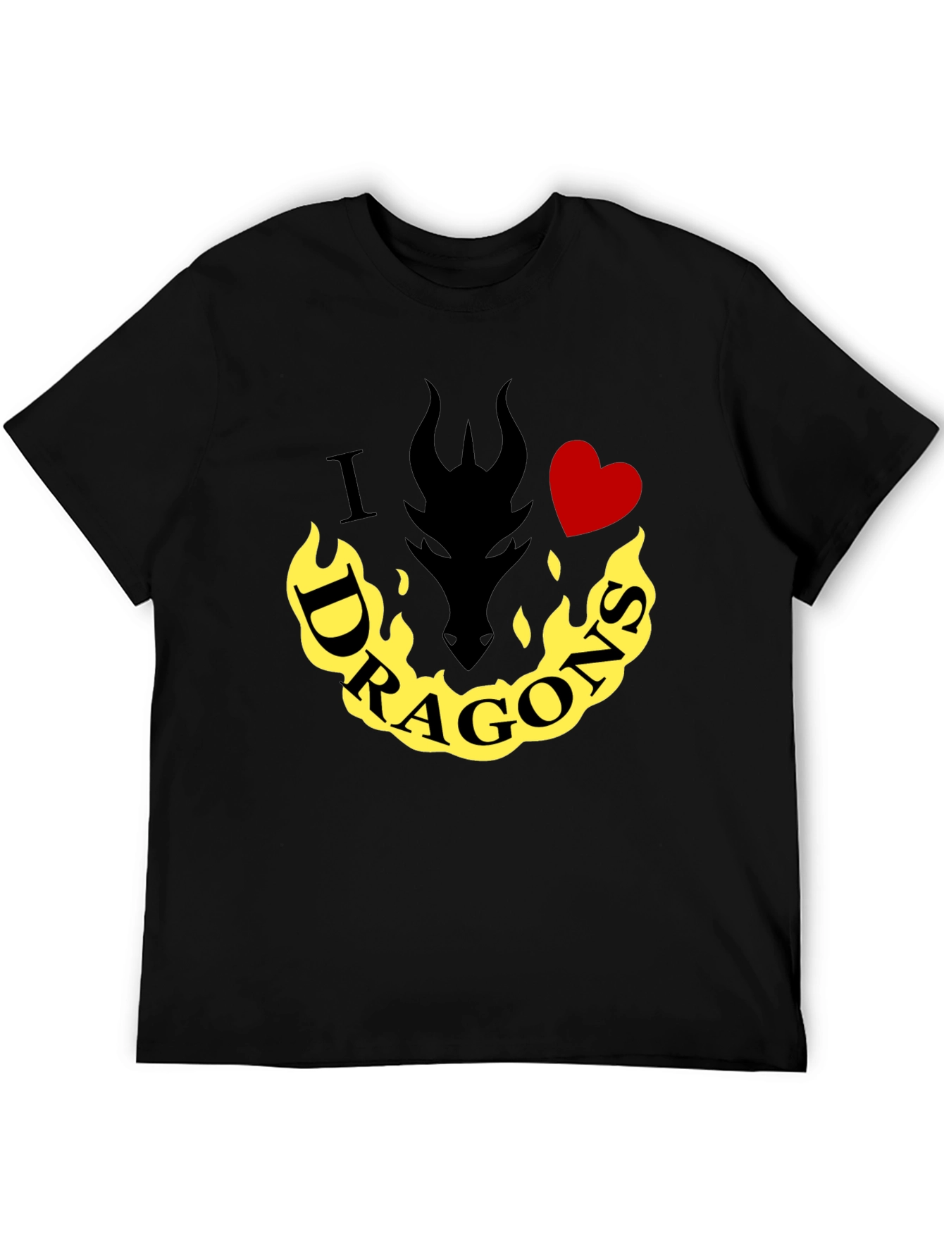 I Heart Dragons T-Shirt - Mens Black Tee