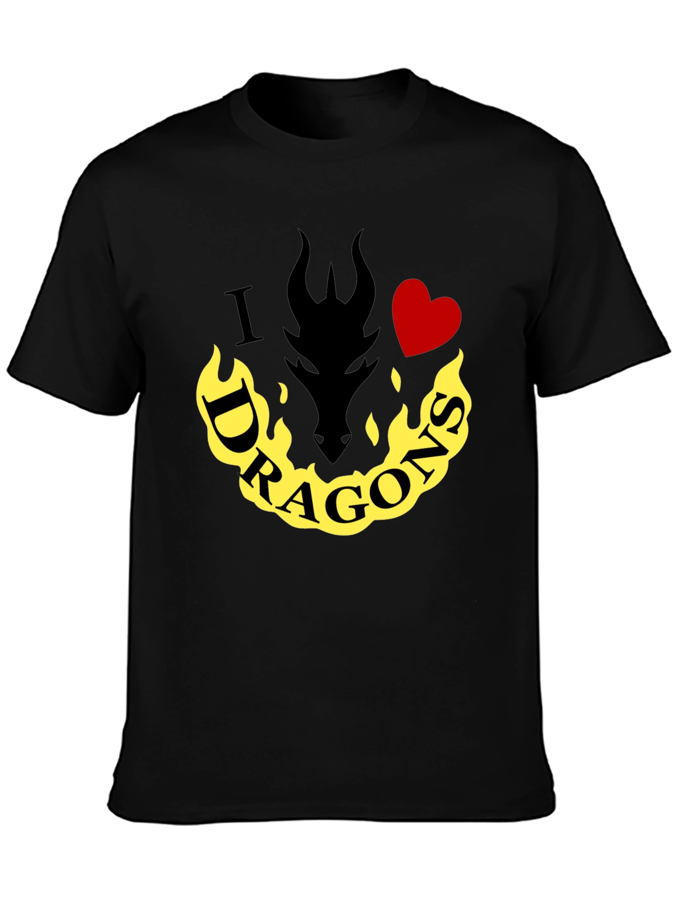 I Heart Dragons T-Shirt - Mens Black Tee