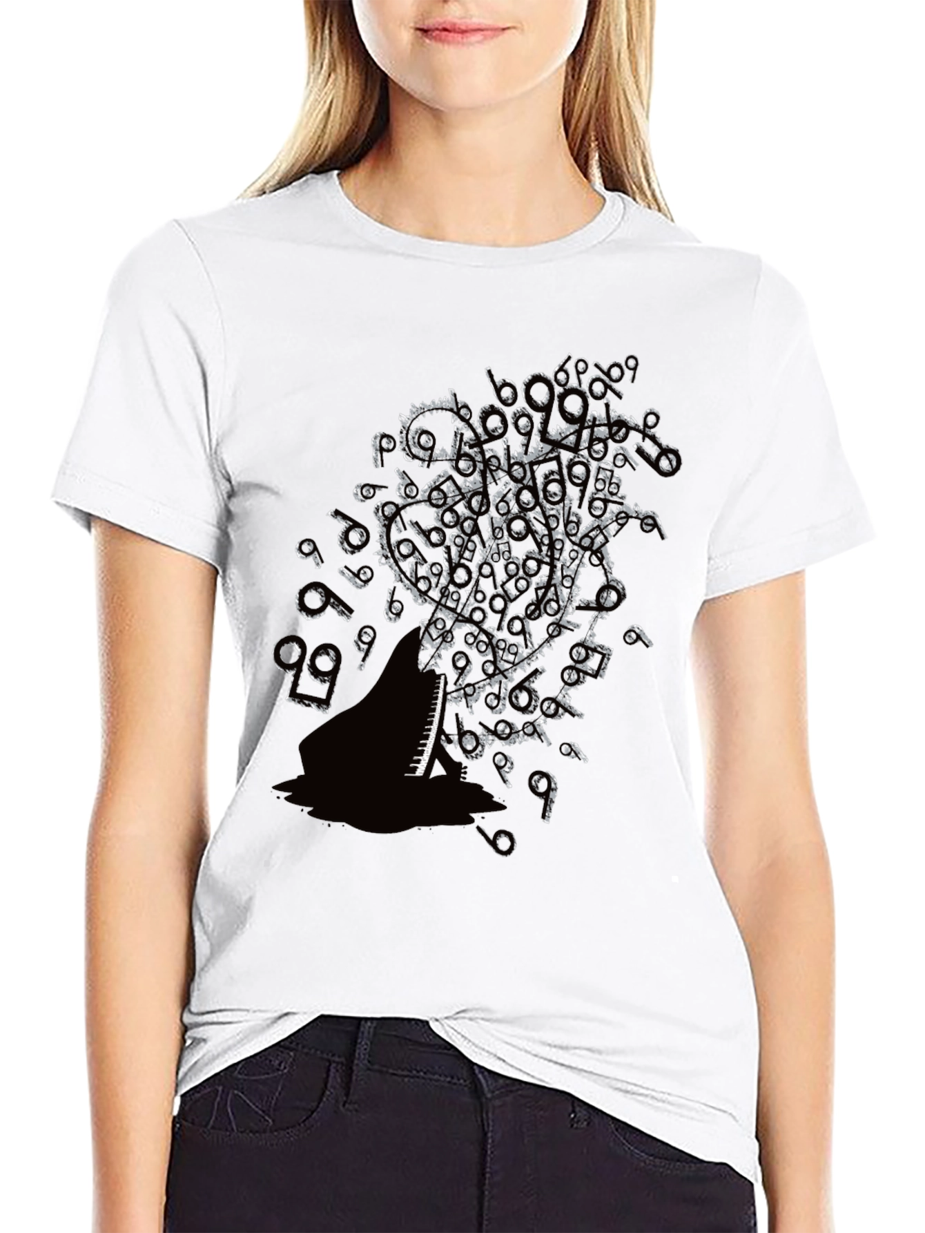 Piano Keys Music Notes Graphic Tee