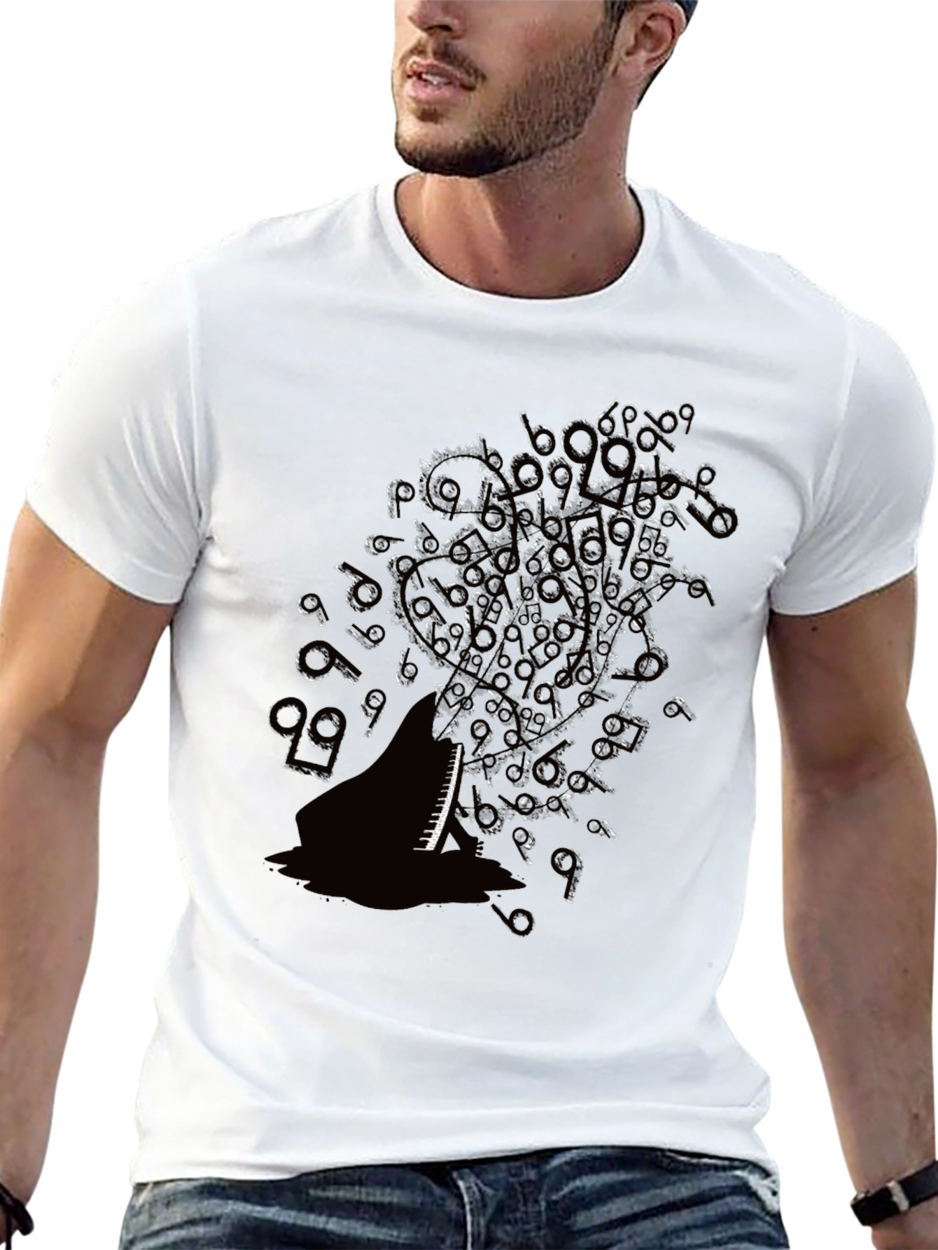 Piano Keys Music Notes Graphic Tee