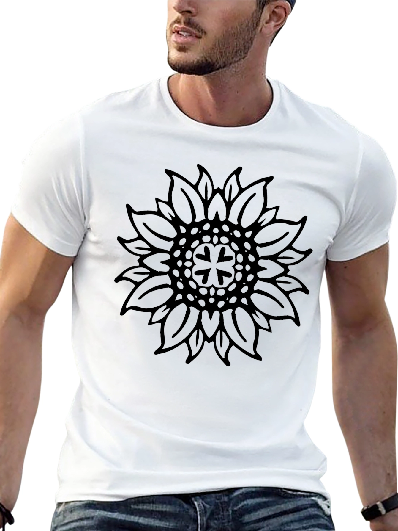 Black Sunflower Graphic Tee - Modern Casual Wear
