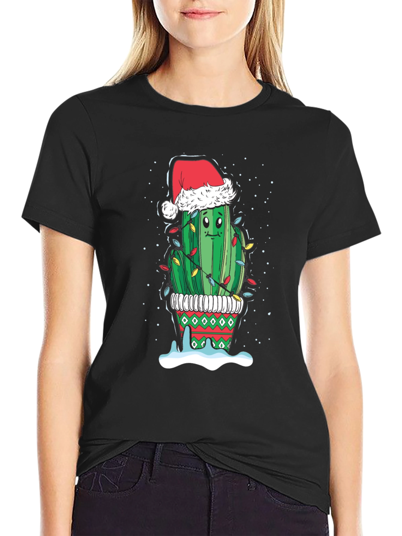 Christmas Cactus T-Shirt Festive Holiday Tee