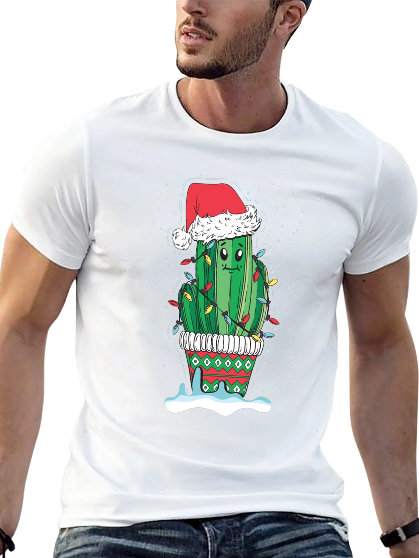 Christmas Cactus T-Shirt Festive Holiday Tee