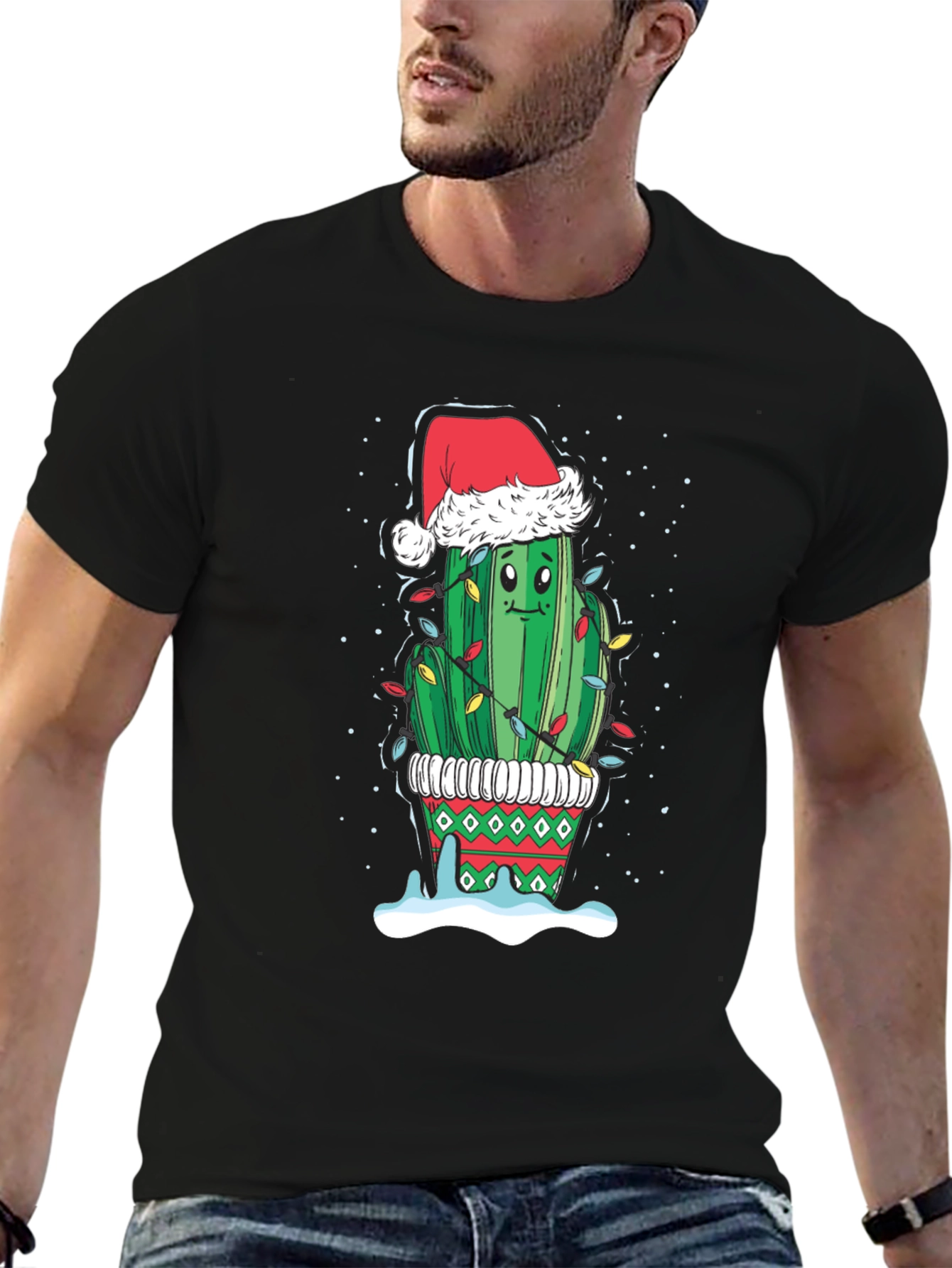 Christmas Cactus T-Shirt Festive Holiday Tee