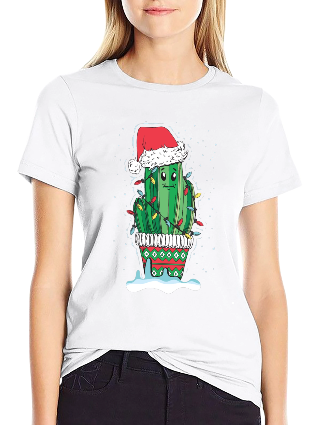 Christmas Cactus T-Shirt Festive Holiday Tee