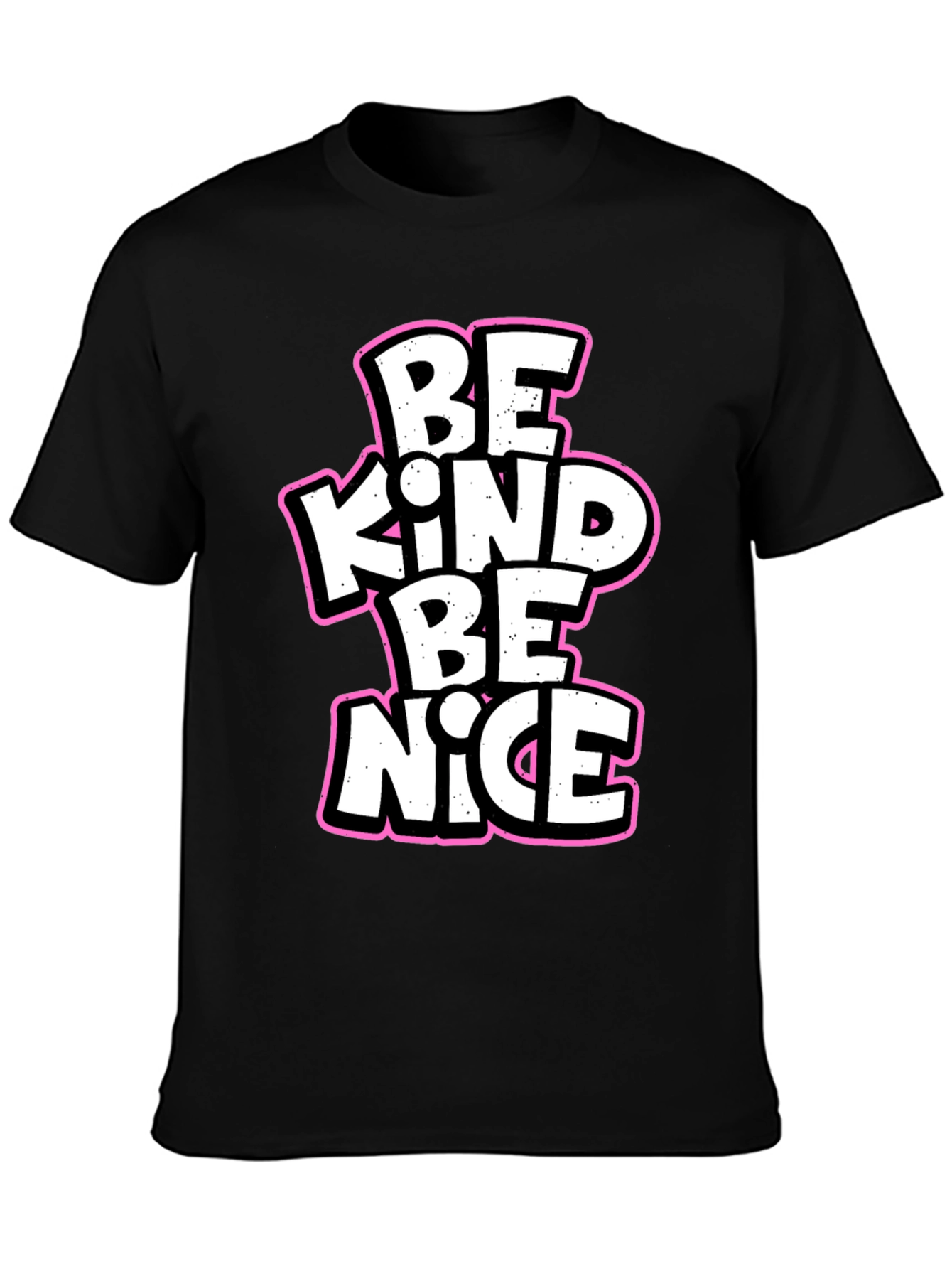 Be Kind Be Nice Black Graphic T-Shirt