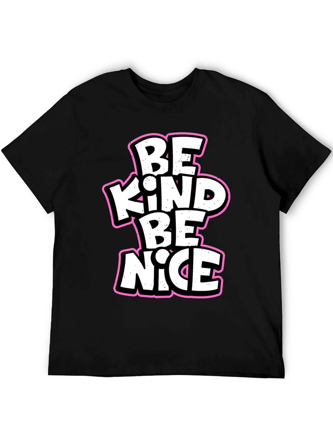 Be Kind Be Nice Black Graphic T-Shirt