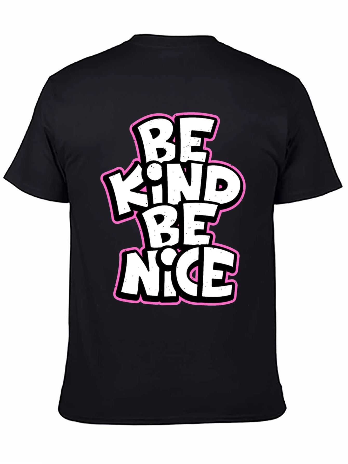 Be Kind Be Nice Black Graphic T-Shirt