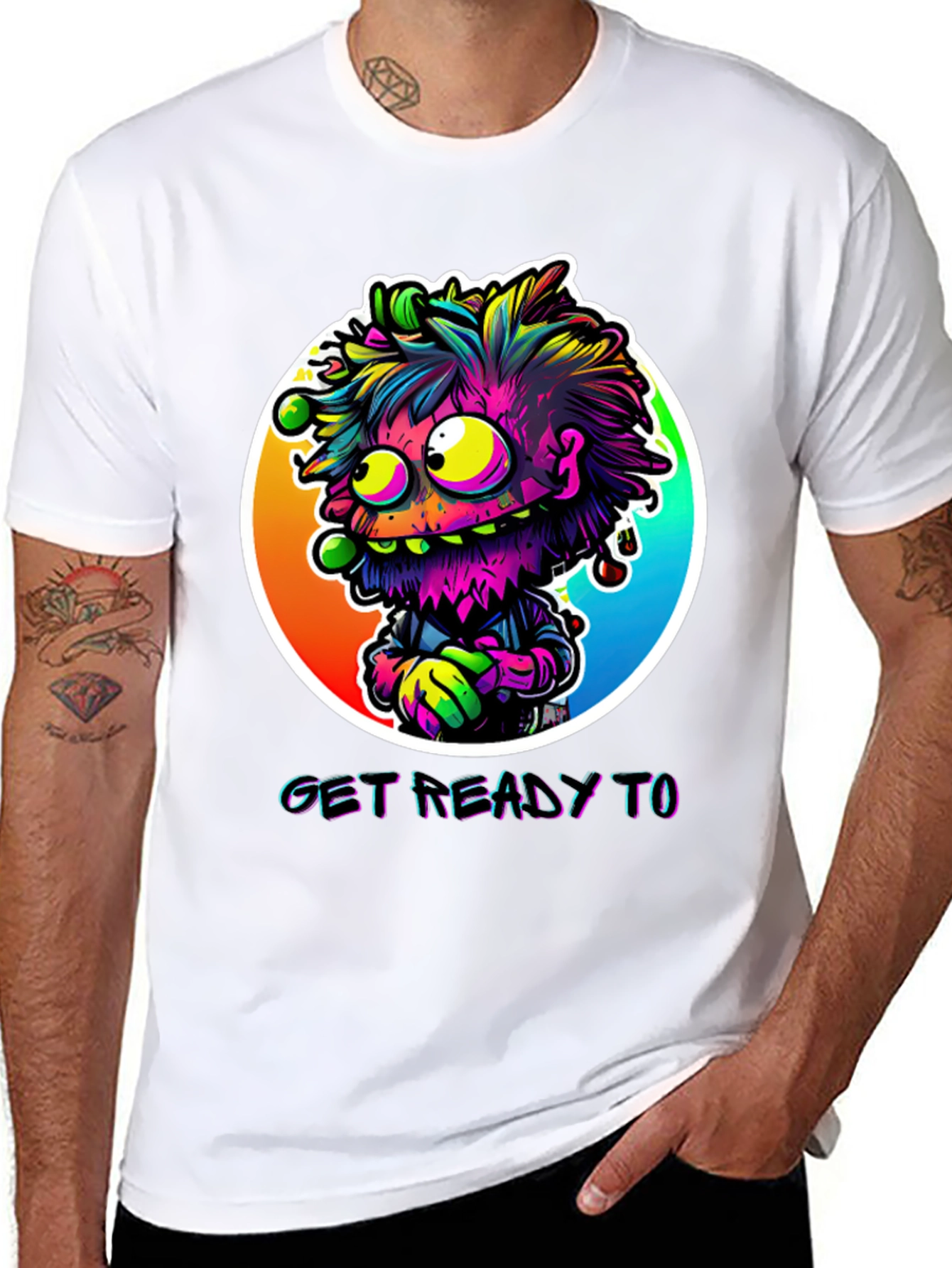 Get Ready To Graphic Tee - Funky Monster Design